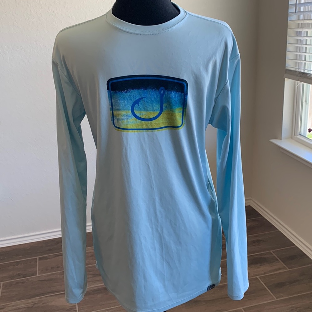 AVID dry fit shirt long sleeve Small Fishing Athletic swim sun cover